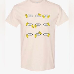 NWT BTS x Despicable Me White Short Sleeve Graphic Minions Tee Shirt - Size XXL